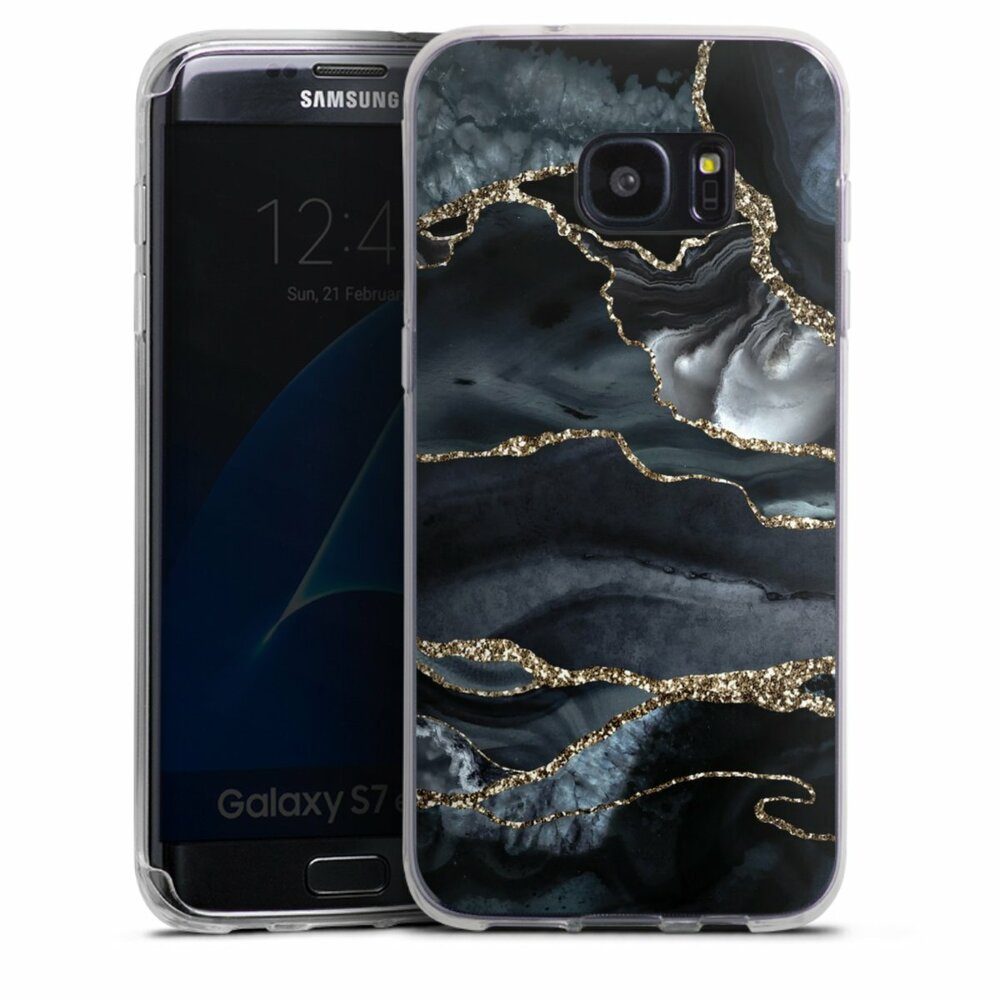 DeinDesign Handyhülle »Dark marble gold Glitter look« Samsung Galaxy S7  Edge, Silikon Hülle, Bumper Case, Handy Schutzhülle, Smartphone Cover  Glitzer Look Marmor Trends online kaufen | OTTO