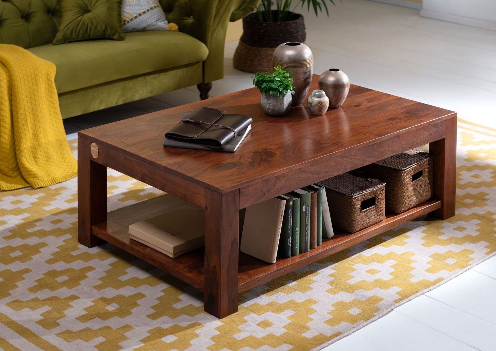 Massivmoebel24 Couchtisch OXFORD (120x75x45 Akazie, Couchtisch aus massiven günstig online kaufen