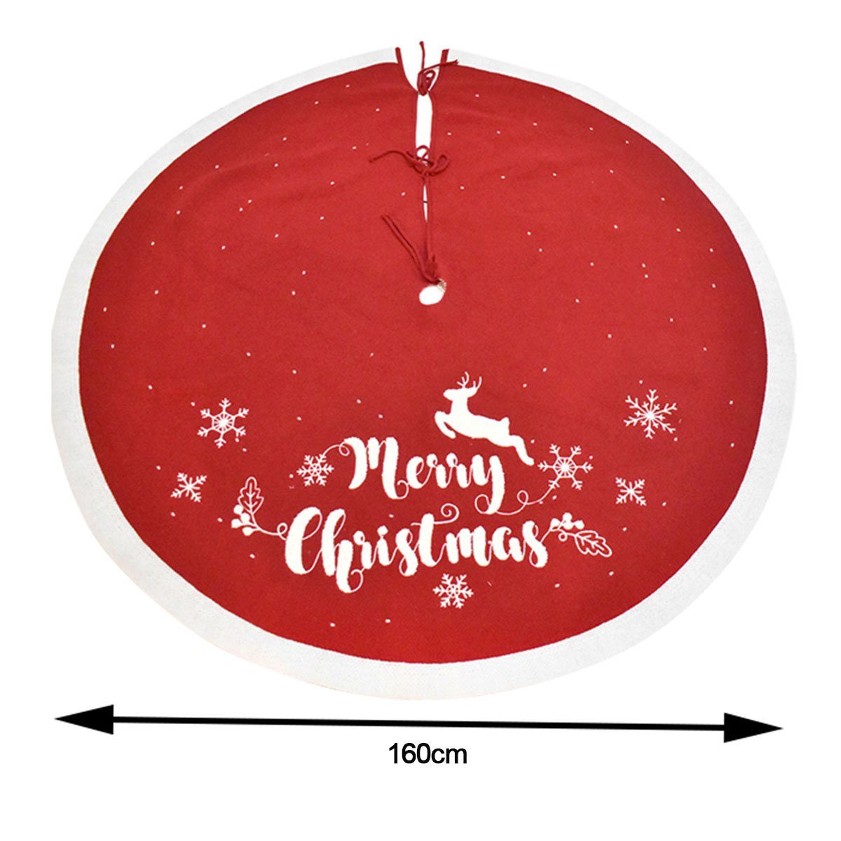 Rosnek für Durchmesser, Weihnachten Party Frohe Christbaumschmuck 122cm Dekoration (1-tlg) Weihnachten