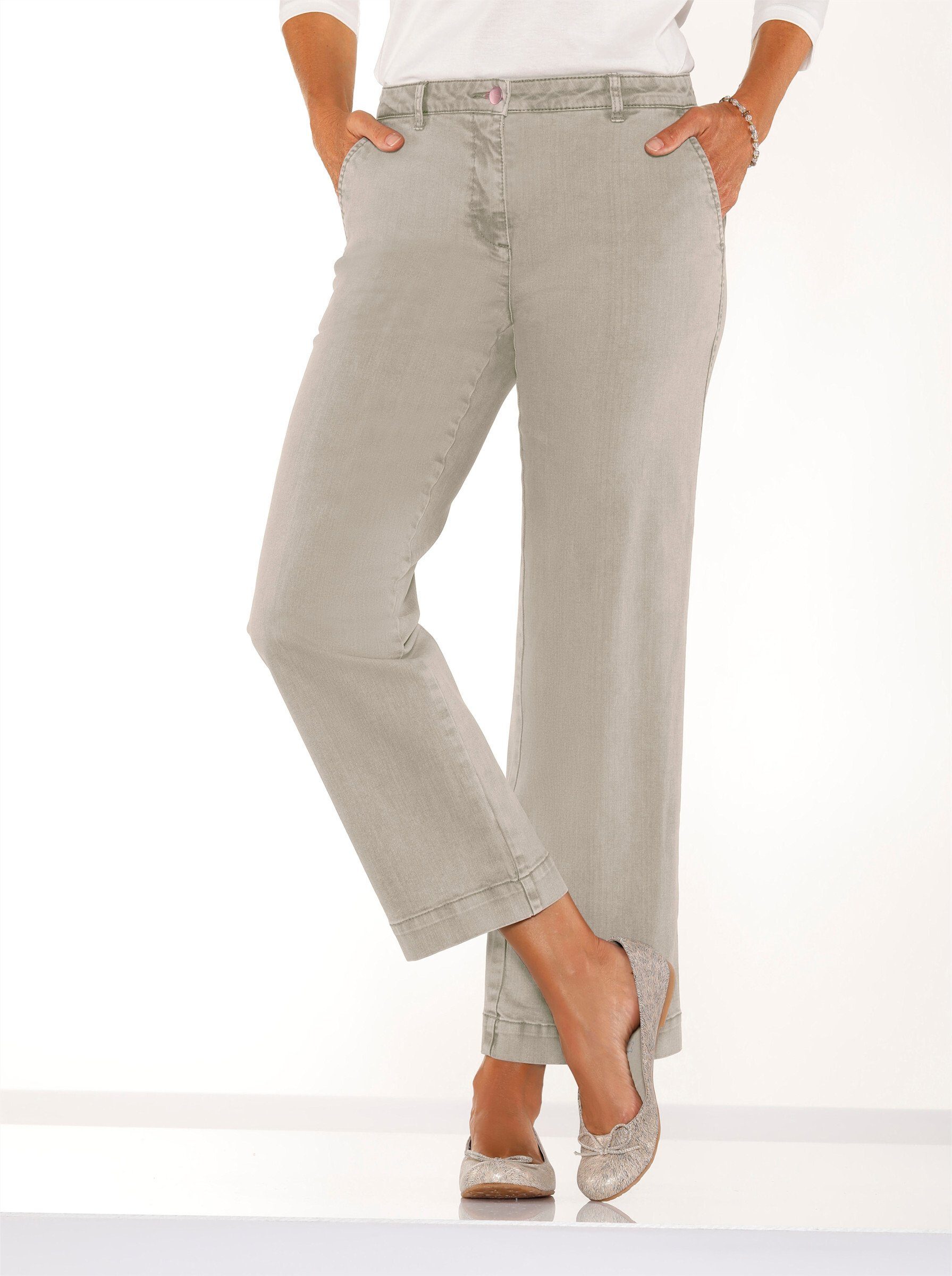 Witt Bequeme Jeans Jeans-Culotte komfortabel aus weichem Twill, knöchellang