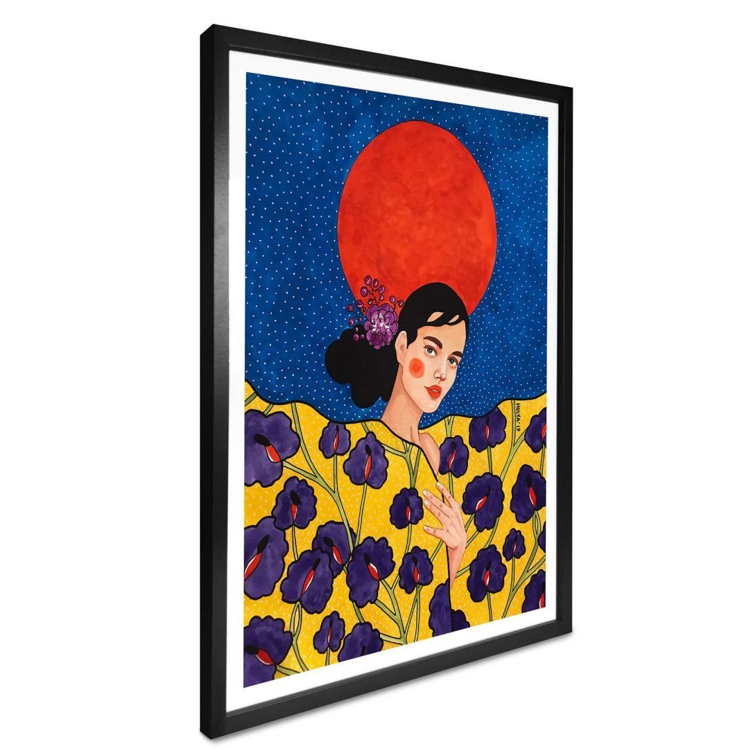 K&L Wall Art Poster Poster Hülya kraftvolles Portrait Sommer Vergeude die Nacht, Wohnzimmer Wandbild modern