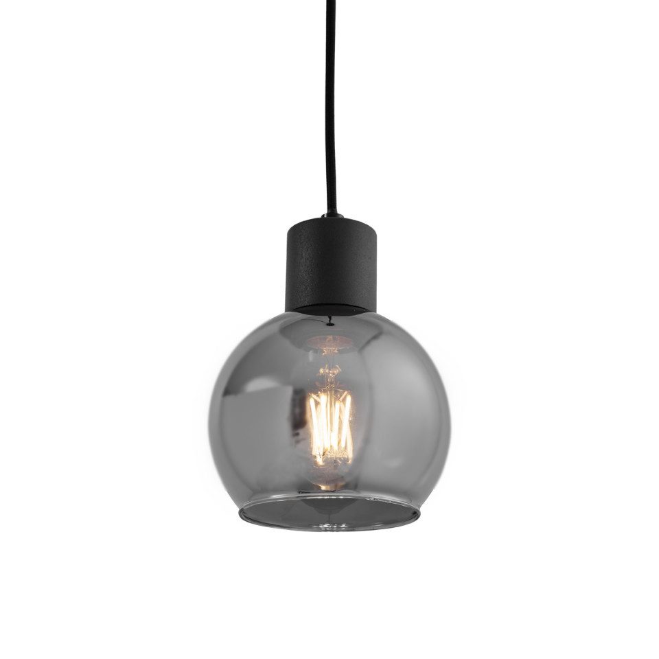 Qazqa Pendelleuchte Vidro, ohne Leuchtmittel, E27, Grau, Art Deco, Glas, 1-flammig