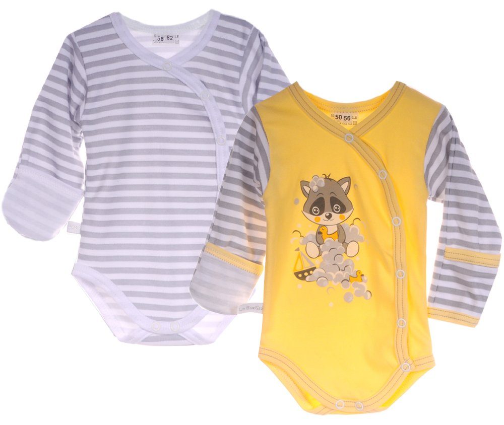 Body Wickelbodys 2er Pack Baby Body Wickelbody mit Kratzschutz