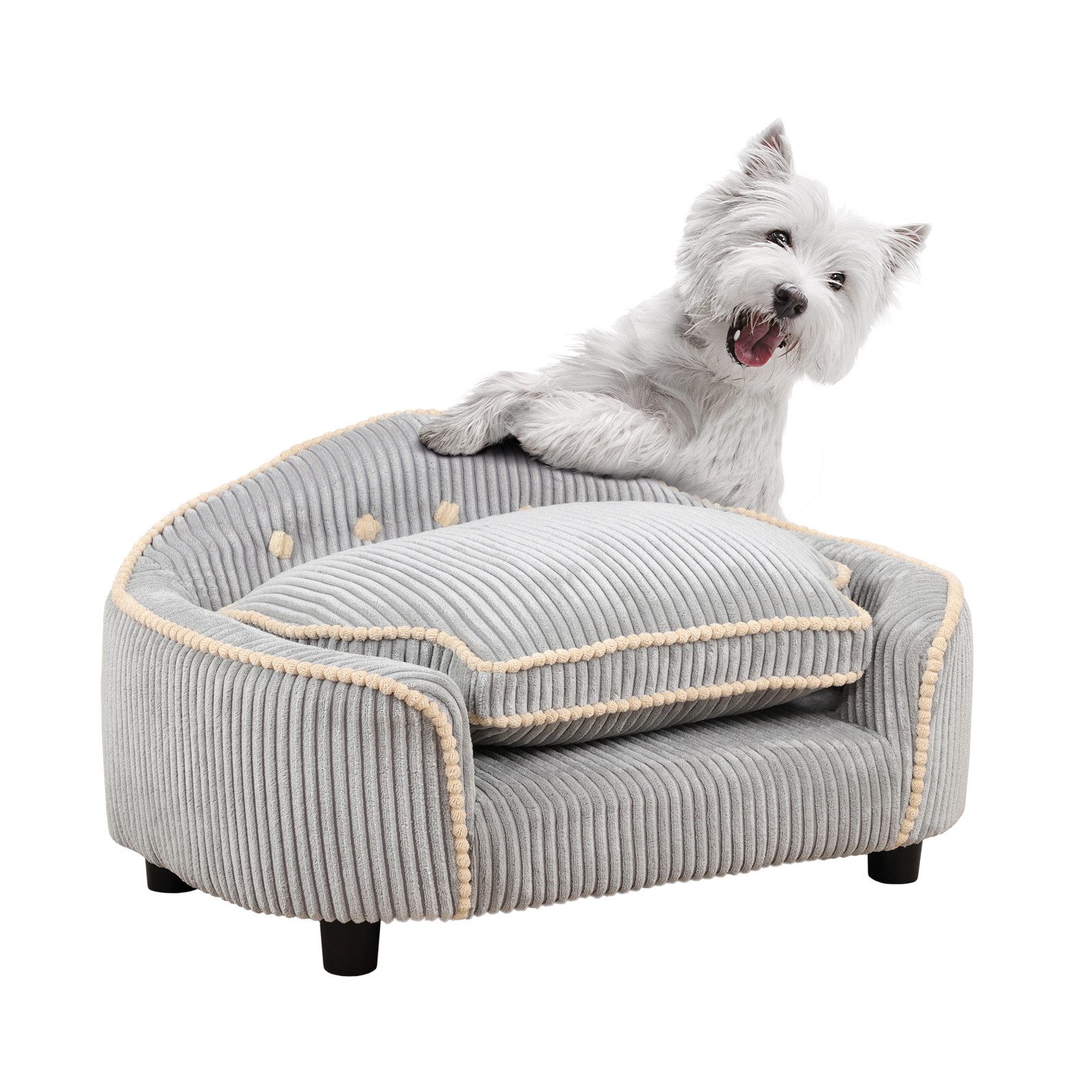 HTI-Living Tierbett Hundesofa Cord Cora, im angesagten Retrostil