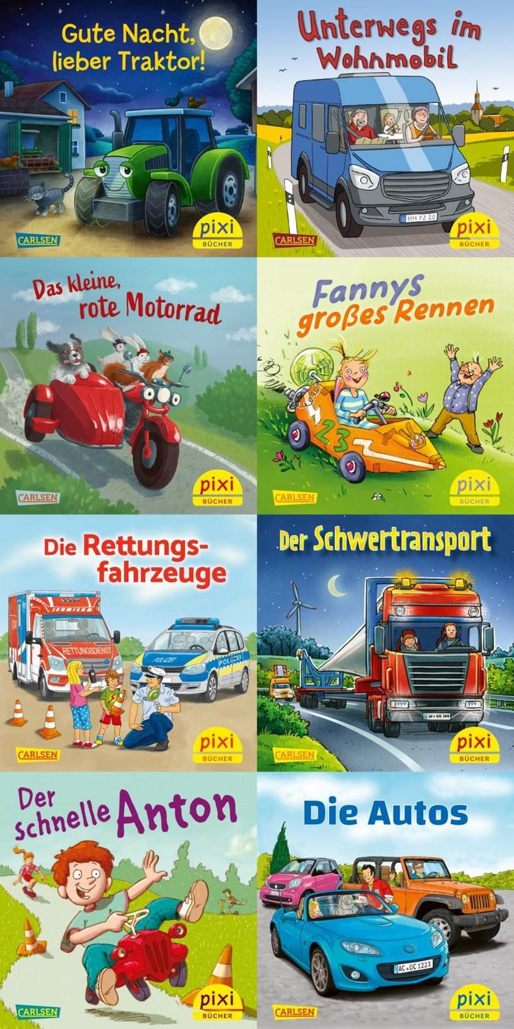 Pixi-8er-Set 298: Pixis Lieblings-Fahrzeuge (8x1 Exemplar) / diverse