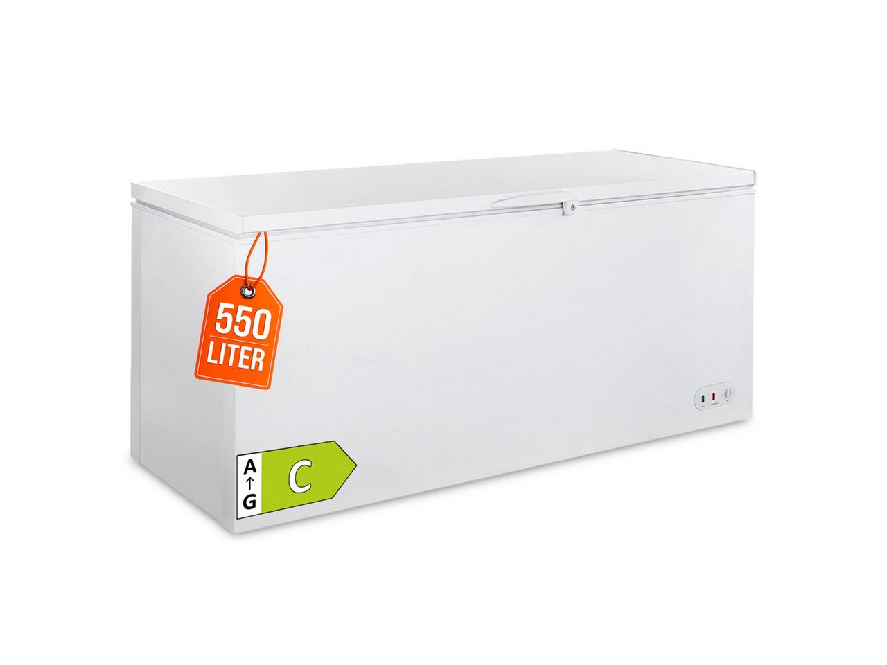 GastroHero Gefriertruhe Tiefkühltruhe ECO 650, 550L, Klappdeckel, abschließbar, Gastro TKTE650, 181.5 cm breit, Energieeffizienzklasse C, höhenverstellbare Füße, Gefriertruhe