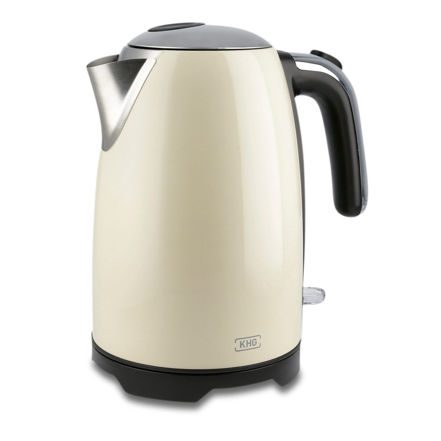 KHG Wasserkocher WK-1714 CE in creme aus Edelstahl, 1,7 Liter Fassvermögen, 1.7 l
