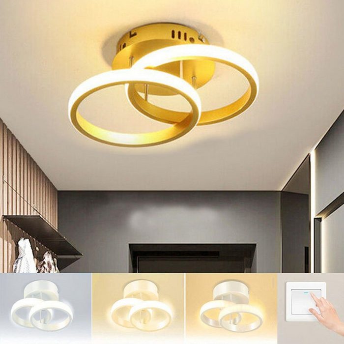 LETGOSPT Deckenleuchte 18W LED Deckenlampe aus Aluminium Schlafzimmerlampe