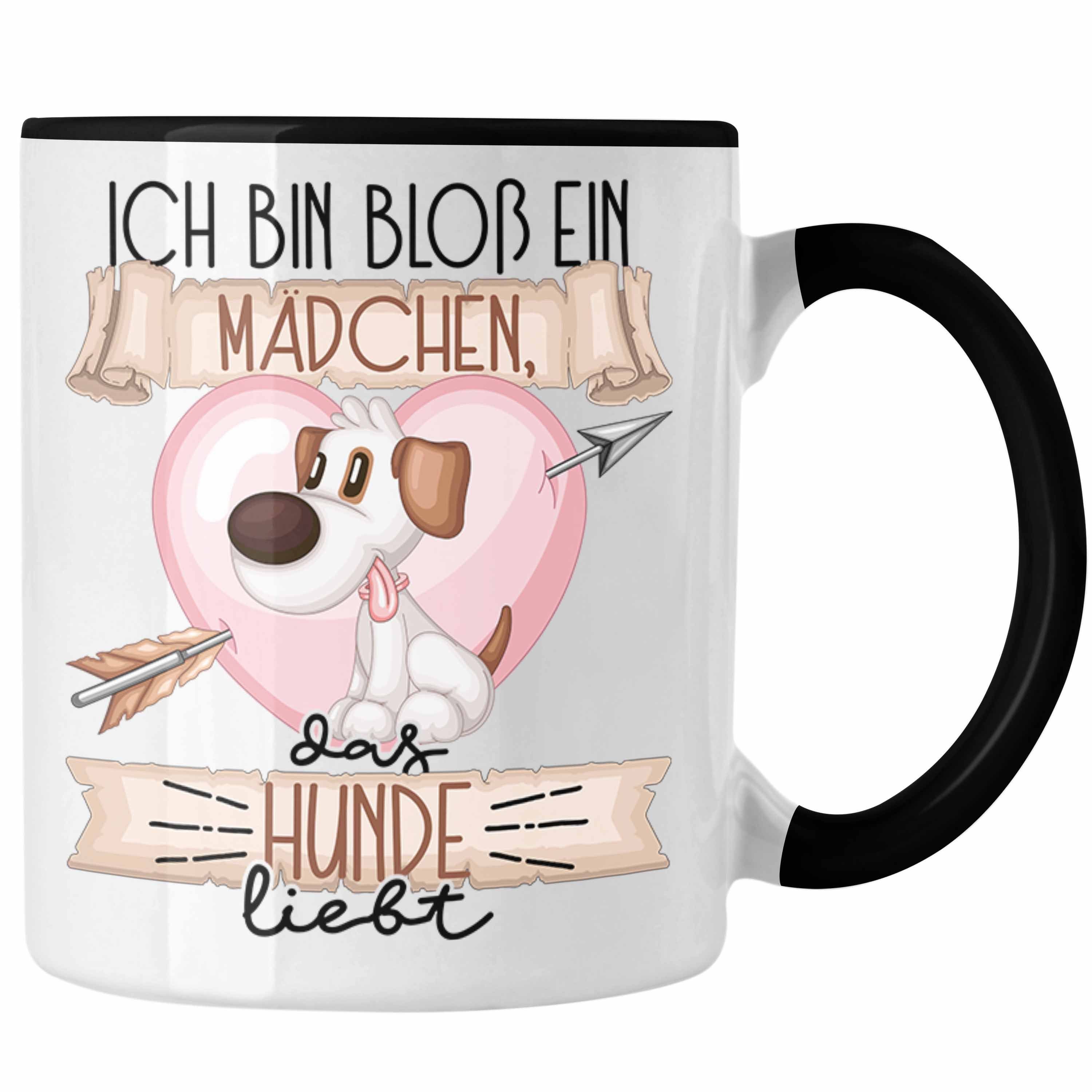 Trendation Tasse Hunde Tasse Geschenk Frauen Ich Bin Bloß Ein Mädchen Das Hunde Liebt F Schwarz