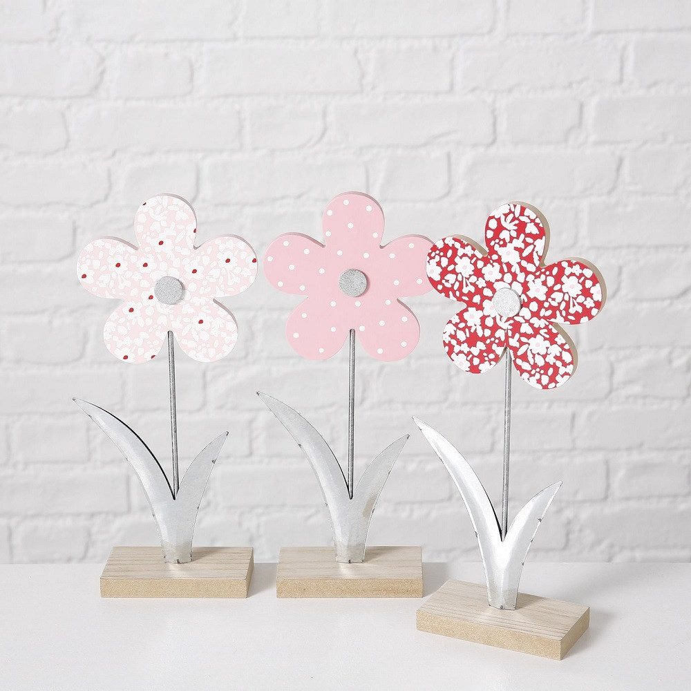 Dekoobjekt Dekoaufsteller Fleuri Blume Mdf Rosa H 30cm Stückpreis