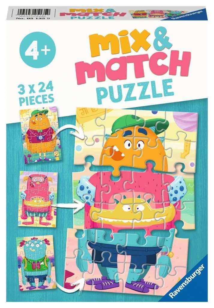 3x49T. Monster Puzzleteile 3 51359, Puzzle Ravensburger Puzzle Lustige