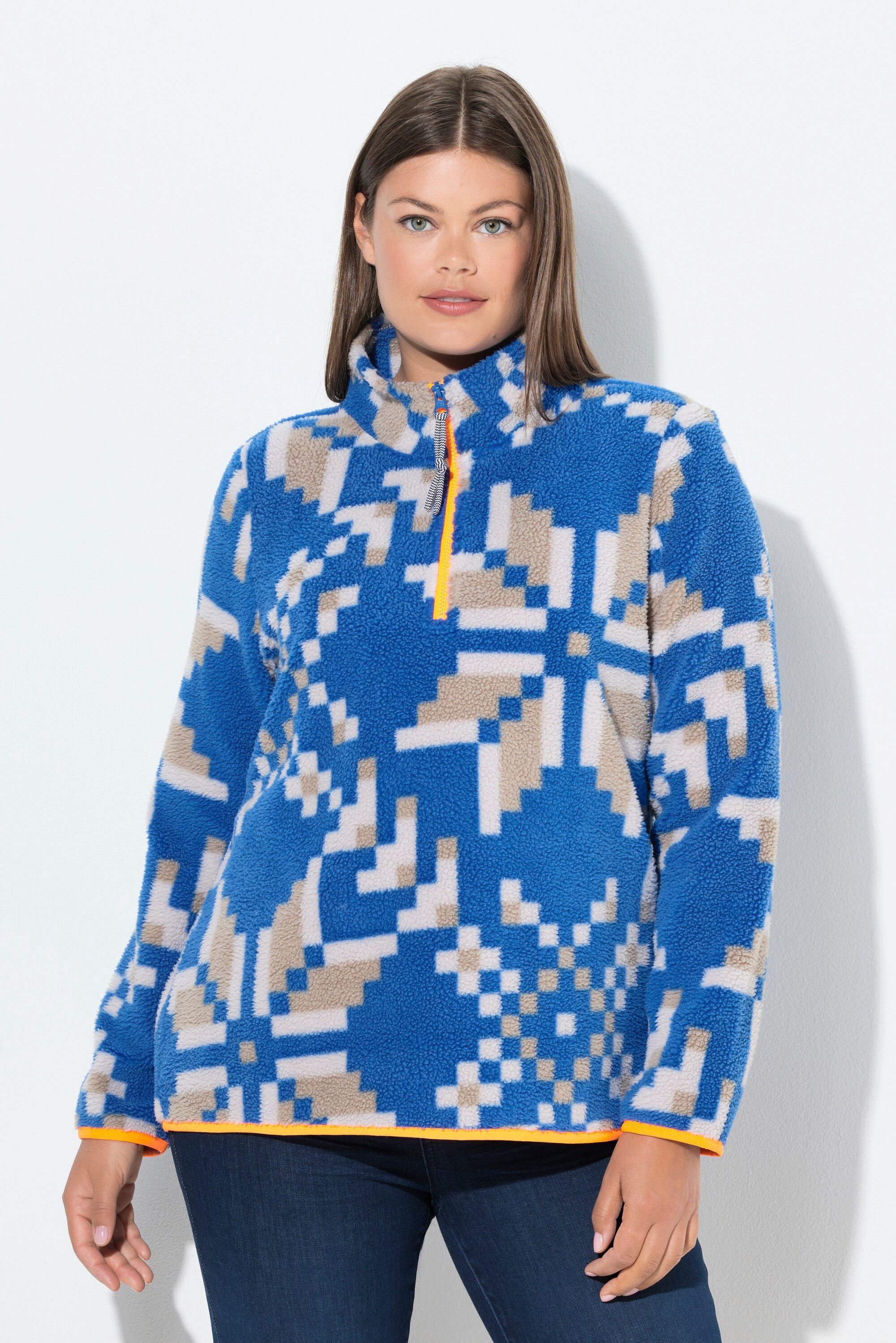 Laurasøn Sweatshirt Teddy-Sweatshirt Langarm Stehkragen günstig online kaufen