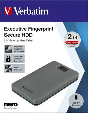 Verbatim Executive Fingerprint Secure 2TB externe HDD-Festplatte (2 TB) 2,5"