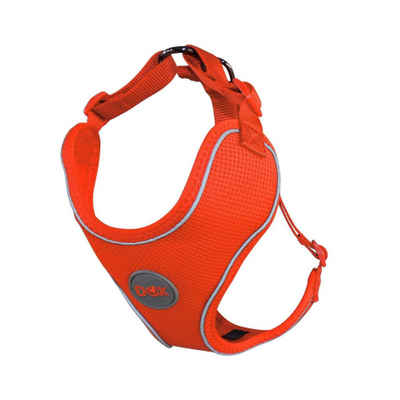 DDOXX Hunde-Geschirr Verstellbares, reflektierendes Hundegeschirr, ausbruchsicher, Orange Hals: 20-28 Cm Brust: 32-44 Cm