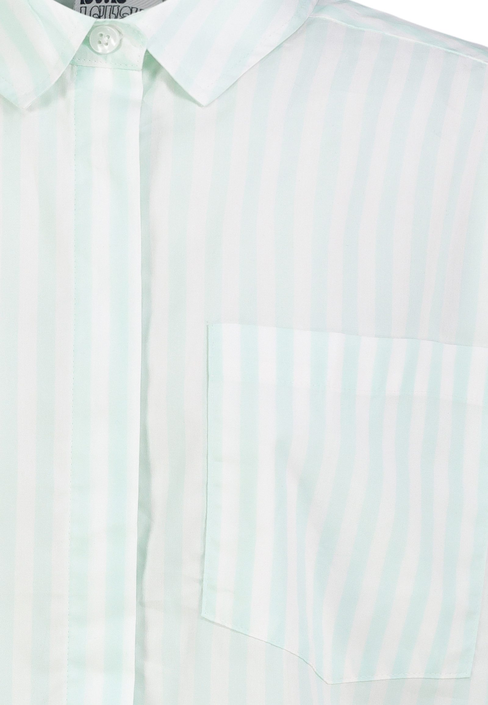 SUBLEVEL Kurzarmbluse Damen Kurze Bluse mit Streifenmuster Kurzarm Oversize Bluse, Brusttasche