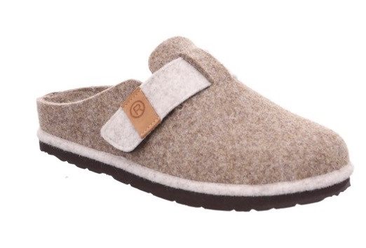 Rohde D.Meran Pantoffel Hausschuh, Filz Clog, Schlappen mit Klettriemchen