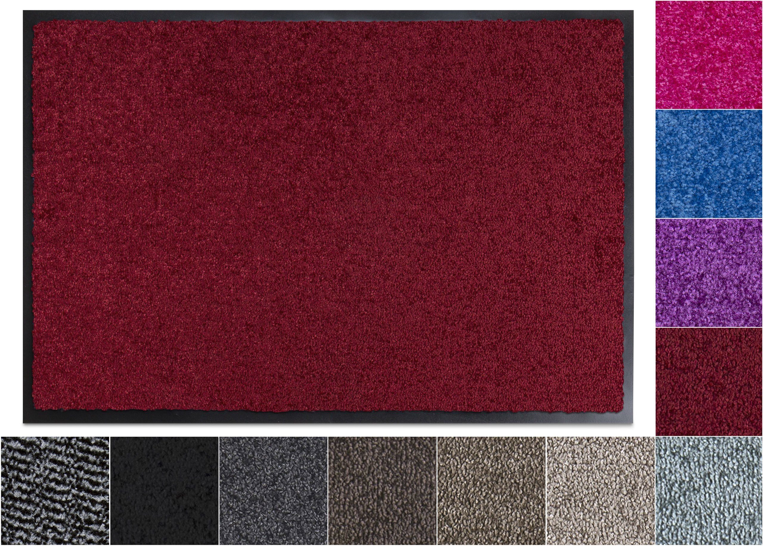 Fußmatte One, JAN MAX, rechteckig, Rot  geeignet Höhe: Außenbereich für überdachten mm, Innen- Schmutzfangmatte, und 7