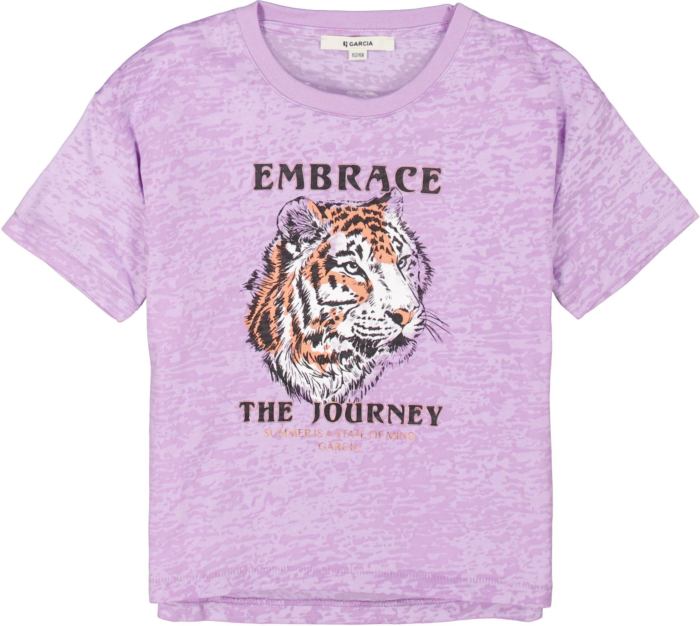 mit blush Garcia Tigerprint lila T-Shirt