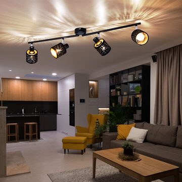 etc-shop LED Deckenleuchte, Leuchtmittel nicht inklusive, Decken Strahler verstellbar Dekor Stanzung Wohn Zimmer Samt Lampe