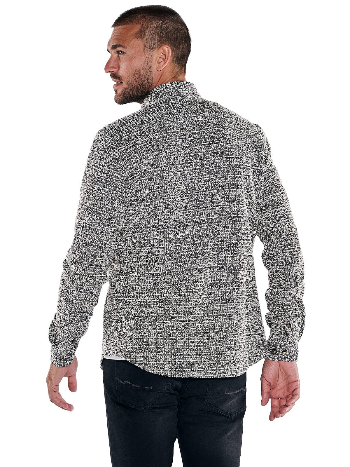 emilio adani Langarmhemd emilio adani Herren Overshirt in Bouclé Warenquali günstig online kaufen
