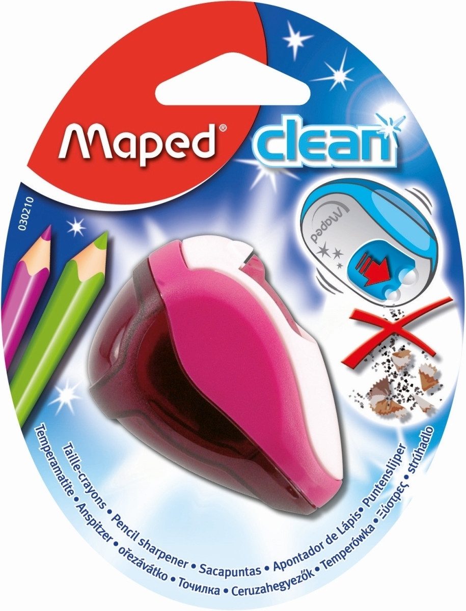 MAPED Anspitzer Spitzer mit Auffangbehälter Clean 2 Stiftgrößen farbig sortiert in Bli