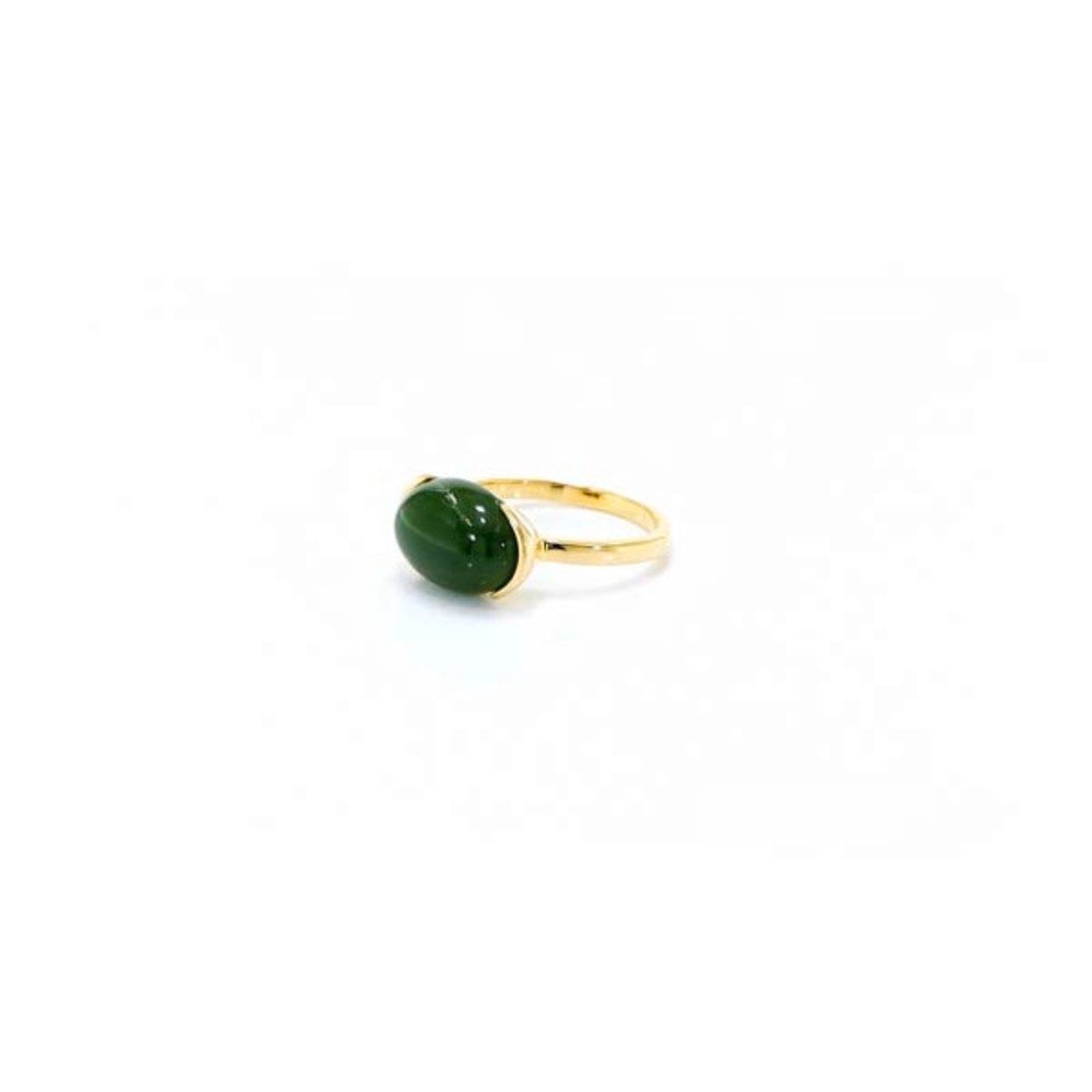 Cavill Solitärring Kanadische Jade Goldplattierter Silberring (1-tlg) günstig online kaufen