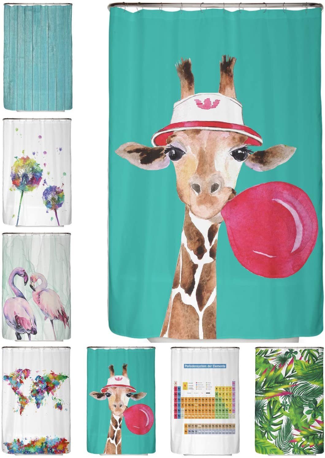 Arteneur Duschvorhang Breite 120 cm, Anti-Schimmel Beschichtet, Beschwerter Saum, Waschbar 40°C