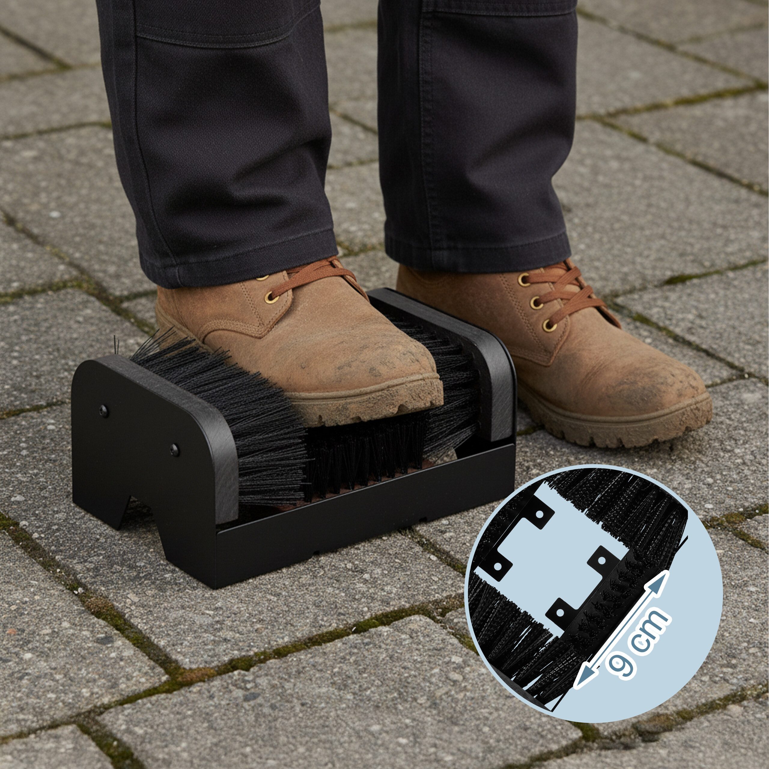 relaxdays Schuhputzbürste Schuhabstreifer mit Rundum-Bürsten