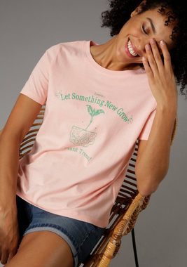 Aniston CASUAL T-Shirt mit Statement-Schriftzug und Frontdruck