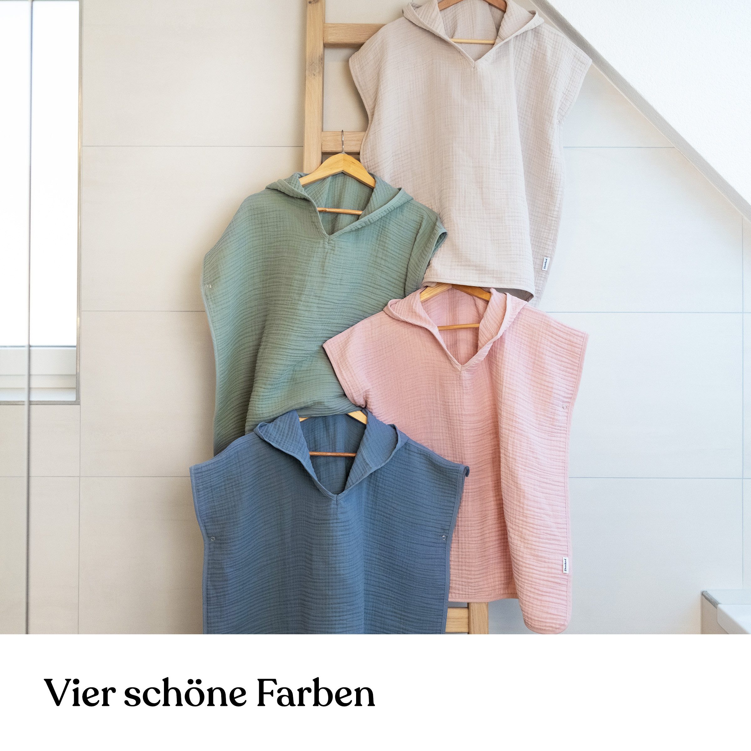 Ehrenkind Badeponcho Musselin, aus sanfter Bio-Baumwolle, 4-lagiges Musselin-Gewebe