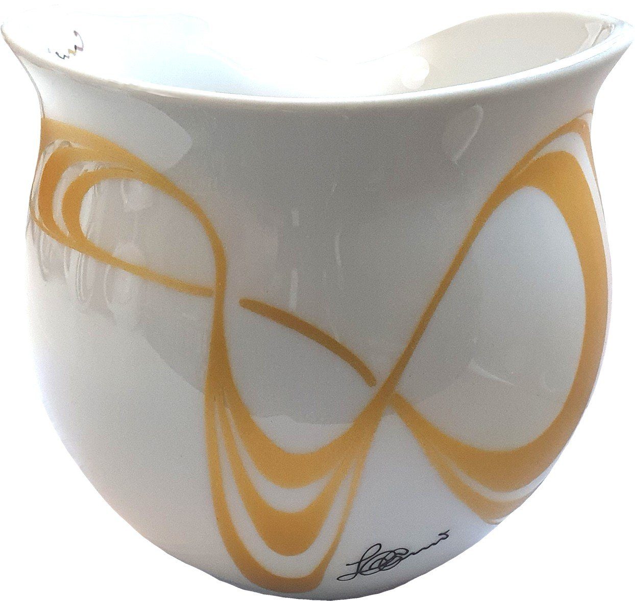 Colani Tasse Colani Kaffeebecher Jumbotasse XXL Tasse Capriole gold 600ml, 1-tlg., Porzellan, Spülmaschinenfest, Colani Signatur, Colani Schriftzug, Geschenkkarton