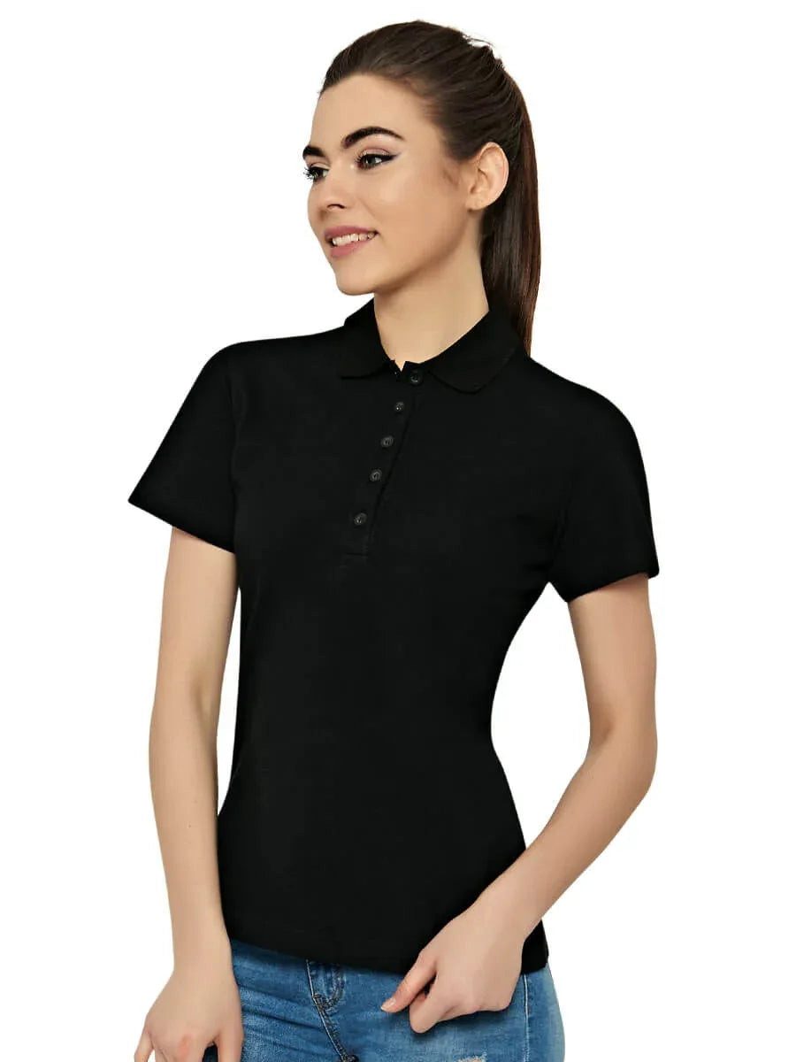 Ismont Poloshirt Damen Polo-Shirt Schwarz – ISMONT 01 M066-31