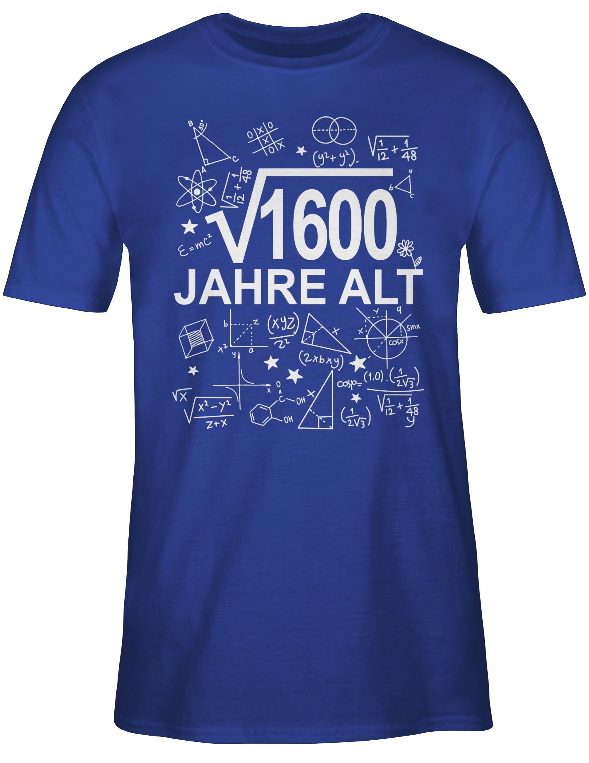 Shirtracer T-Shirt 3 (Wurzel 1600) Jahre Vierzig Royalblau weiß Geburtstag 40. alt