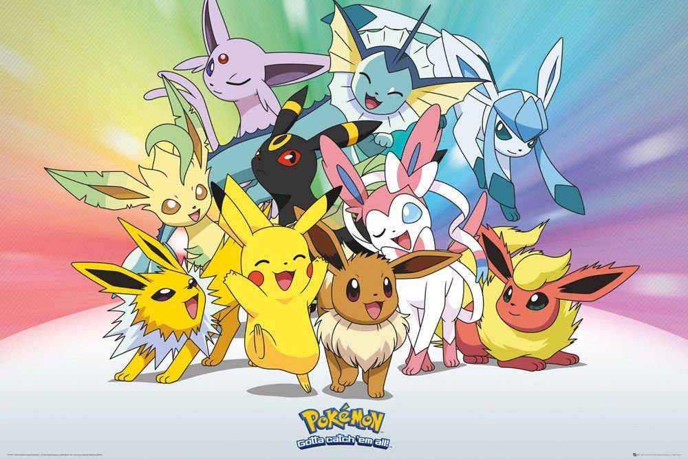 Grupo Erik Poster Pokémon Poster Evoli Entwicklungen 91,5 x 61 cm