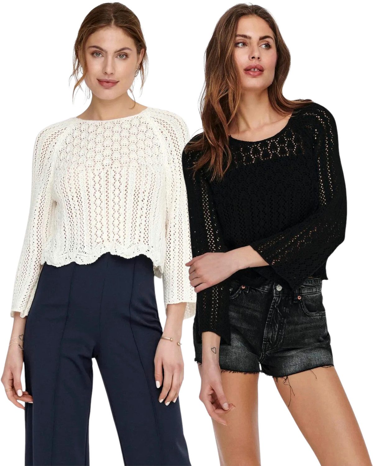 ONLY 3/4 Arm-Pullover Strick Oberteil im günstig online kaufen