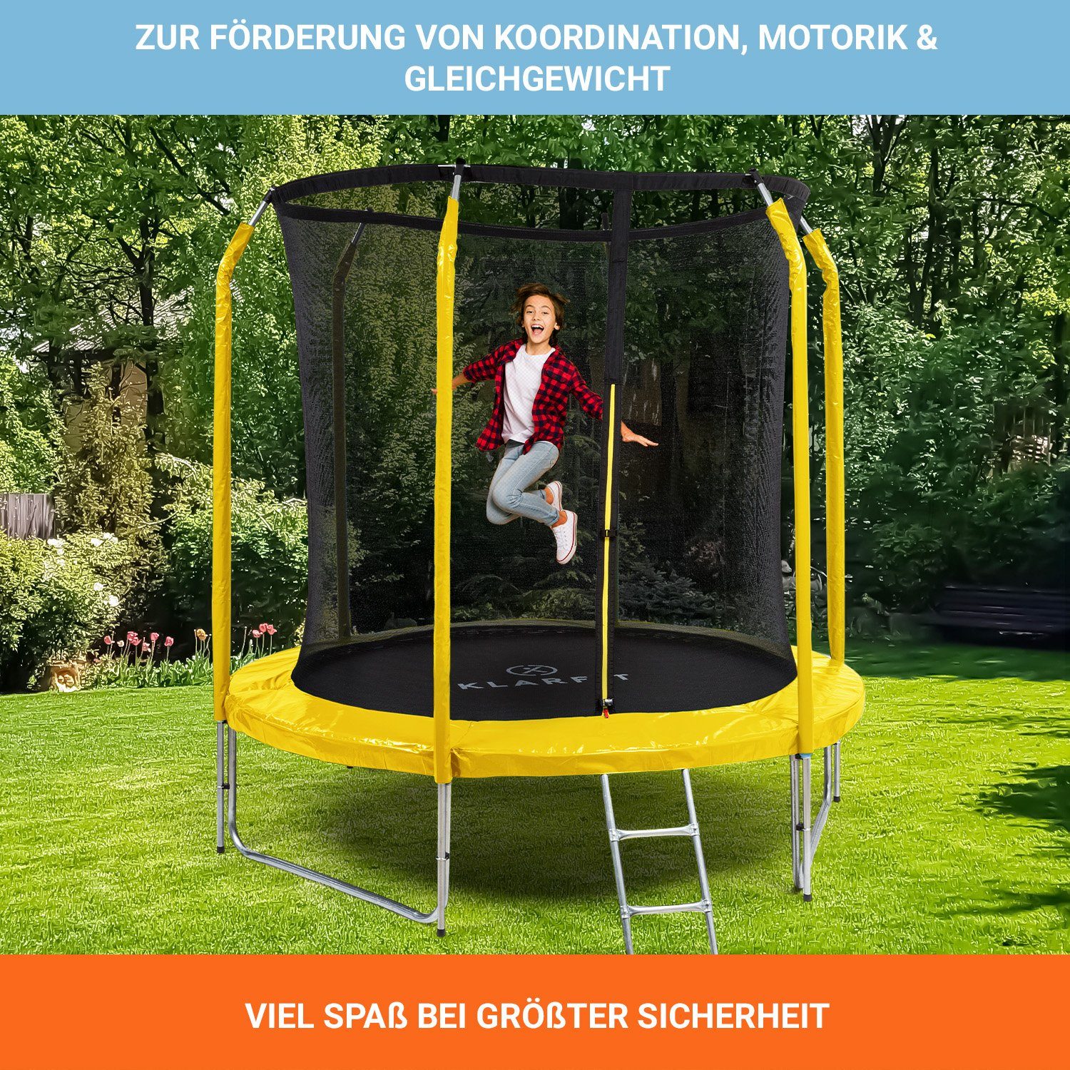 KLARFIT Gartentrampolin Jumpstarter, Ø 0 cm, Kinder Trampolin Outdoor Trampolin Kinder Gartentrampolin für zuhause
