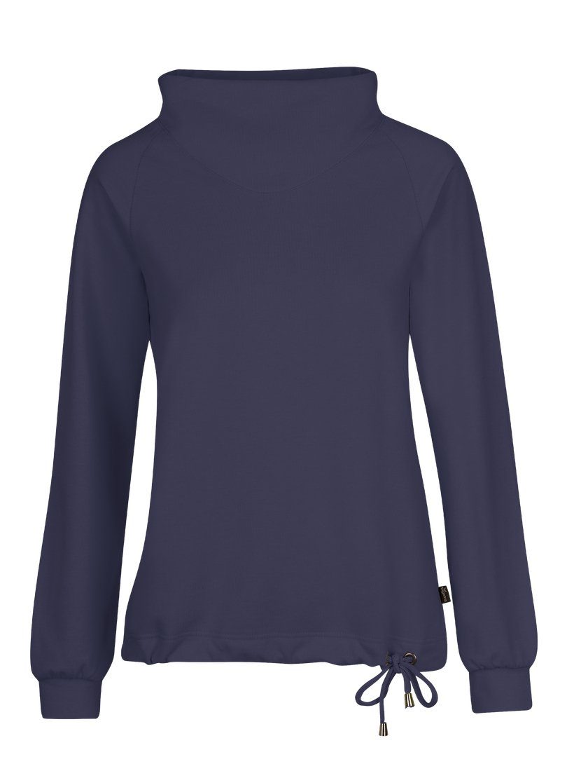 Sweatshirt modischem Sweatshirt Kragen TRIGEMA Trigema deep-purple mit