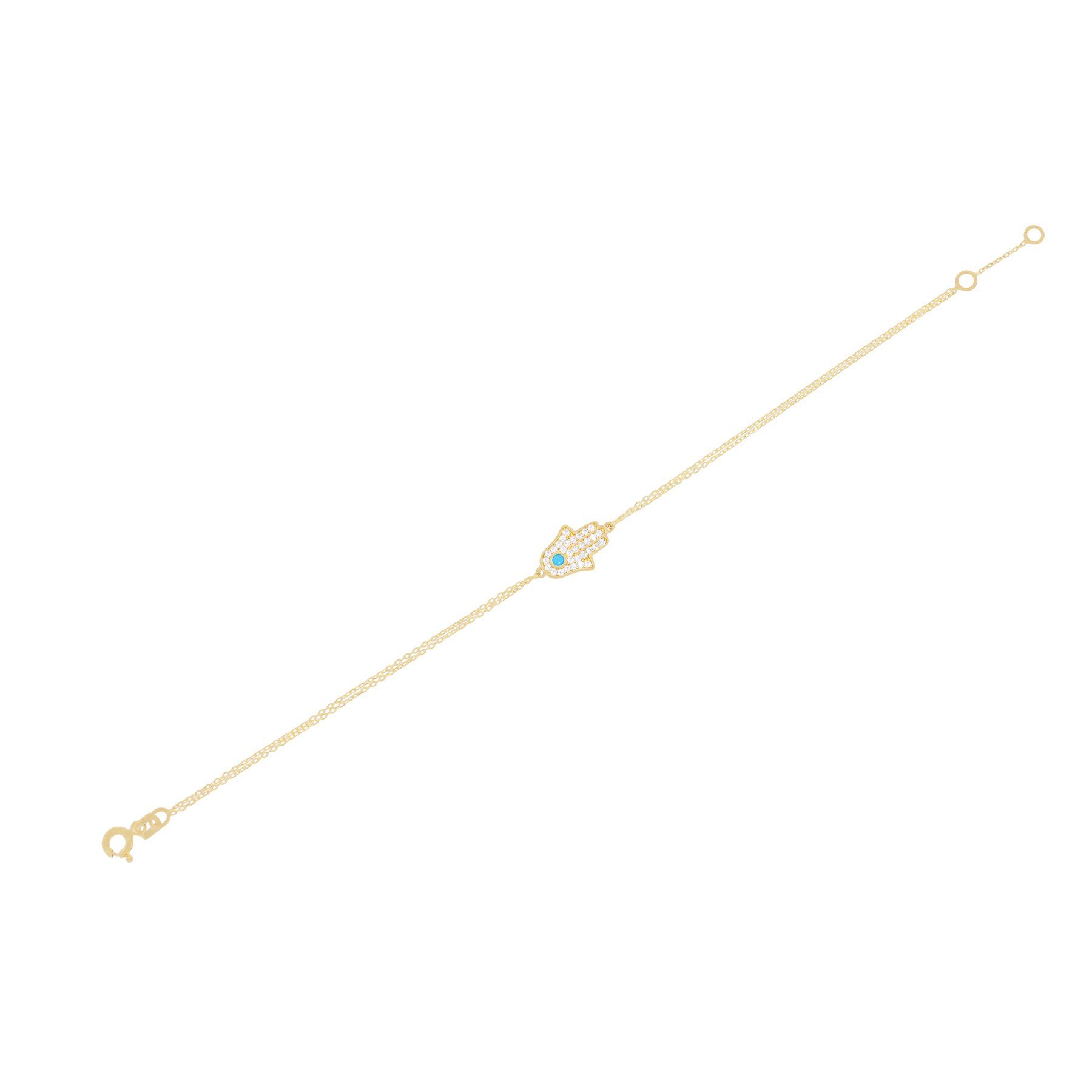 Stella-Jewellery Goldarmband 585er Gelbgold Armband mit Hamsa Fatimas Hand (Armband mit Fatimas Hand, 1-tlg)