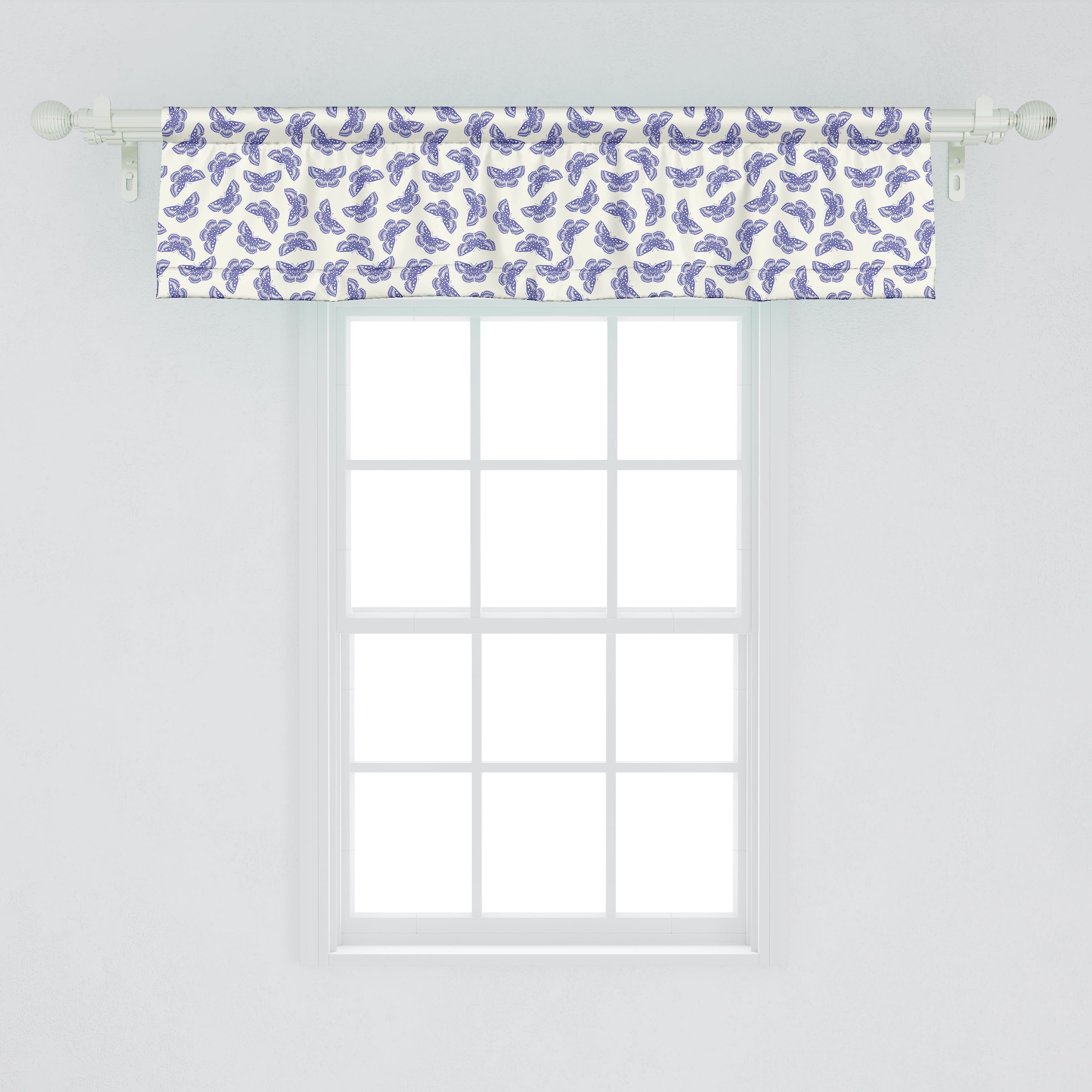 Scheibengardine Vorhang für mit Abakuhaus, Volant Microfaser, Spots Stangentasche, Fliegen Dekor mit Bugs Schlafzimmer Küche Entomologie