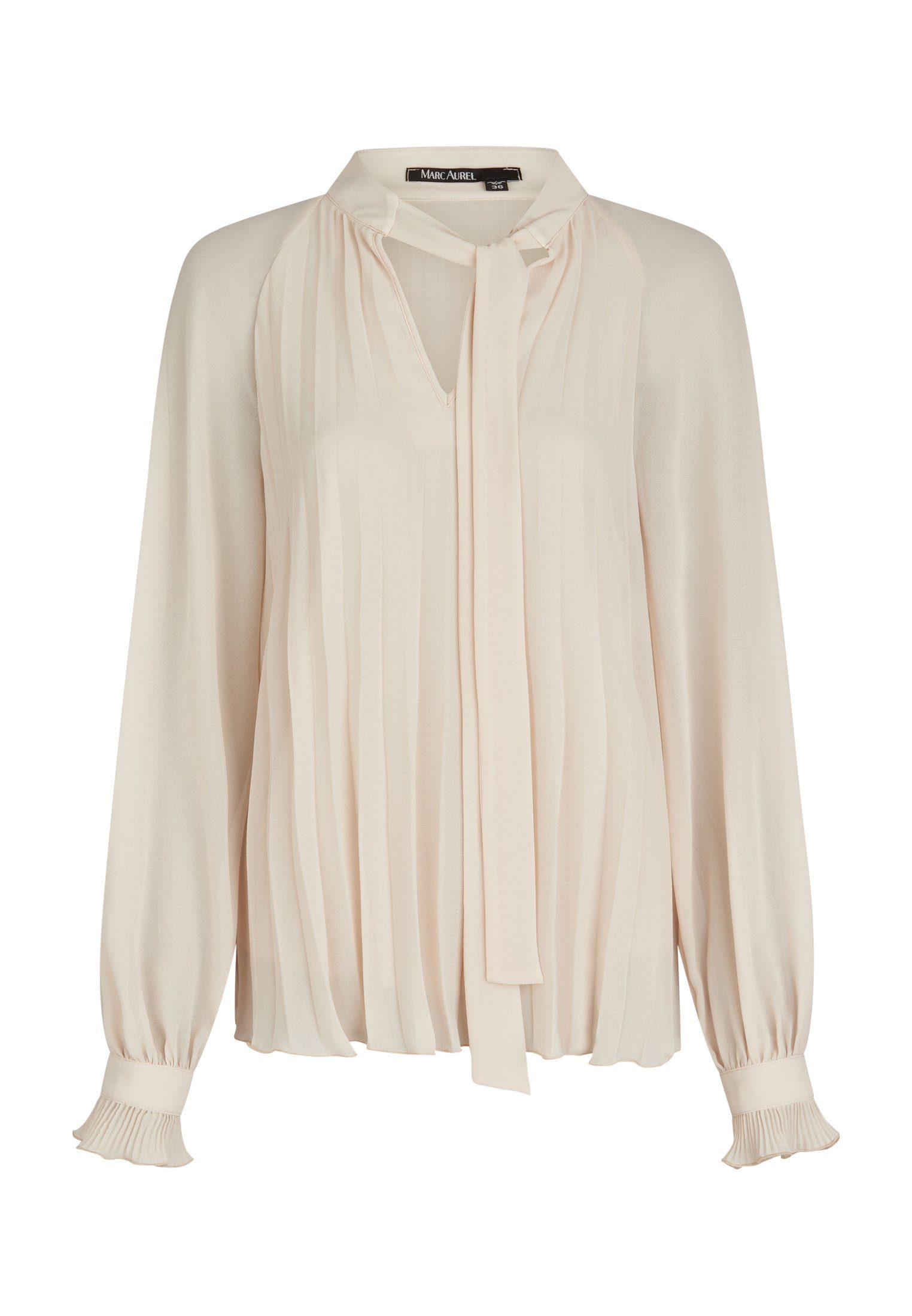 Klassische Bluse Plisséebluse aus lässigem Crepe