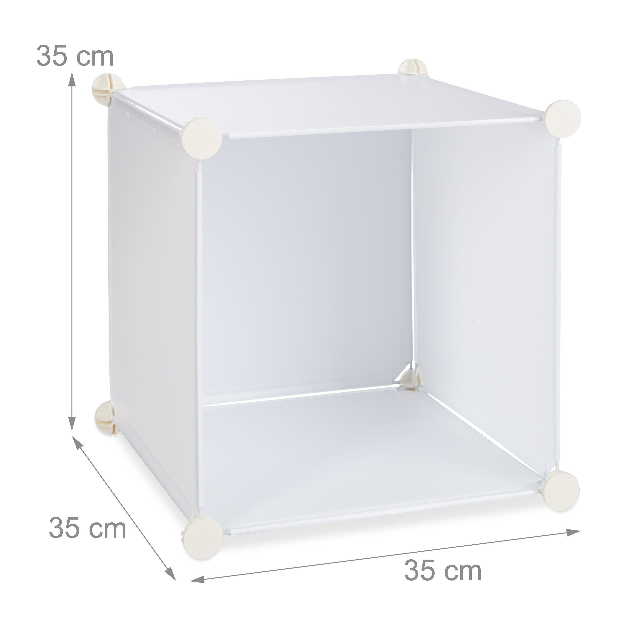 relaxdays Kleiderschrank Stecksystem 12 Fächer (12-St) weiß – Bild 5 von 5