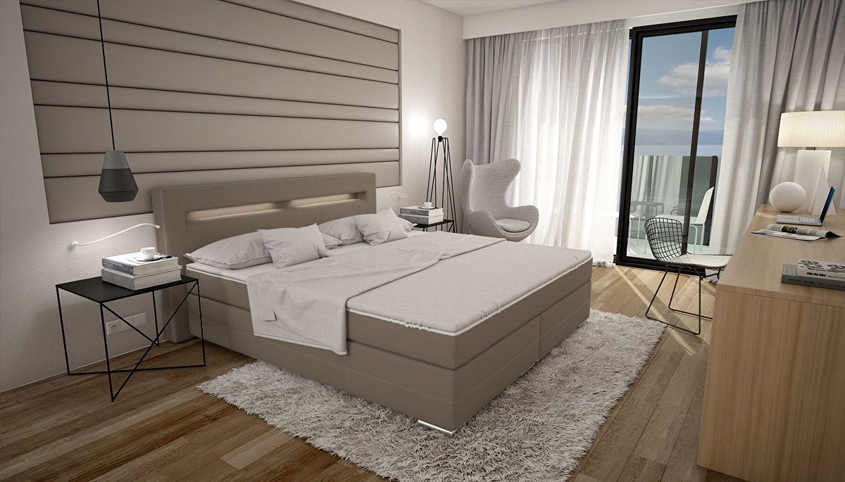 Boxspringbett DALIAN, in beige 