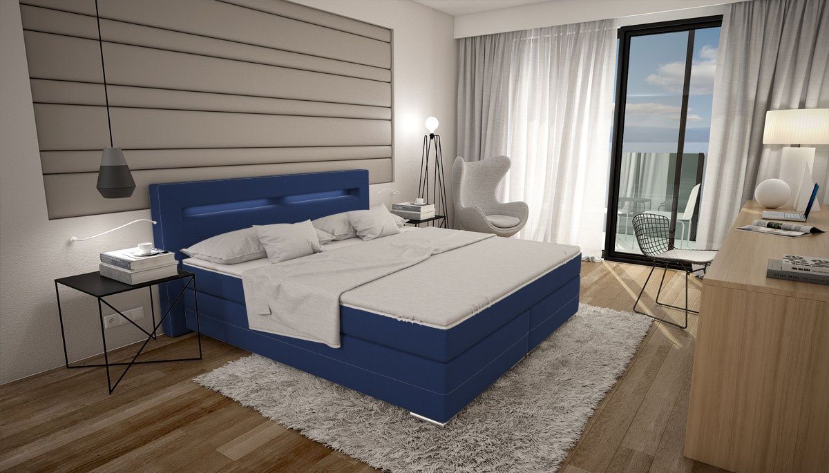 Boxspringbett DALIAN, in blau 