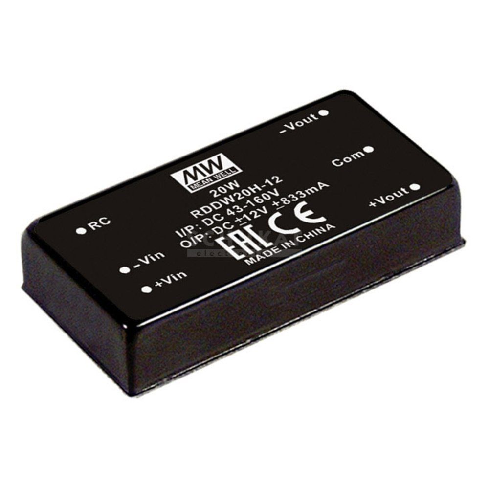 Spannungswandler Mean Well RDDW20F-05 DC/DC-Wandler 2 A 20 W Anzahl Ausgänge: 2 x Inh