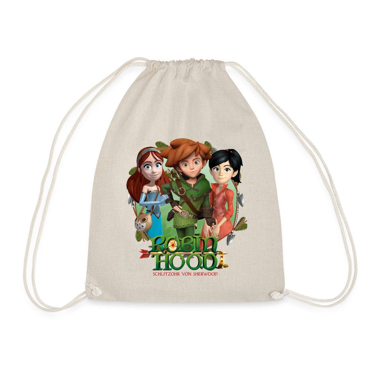 Spreadshirt Turnbeutel Robin Hood Gruppenbild Mit Marian Und Scarlett Turnbeutel (1-tlg)