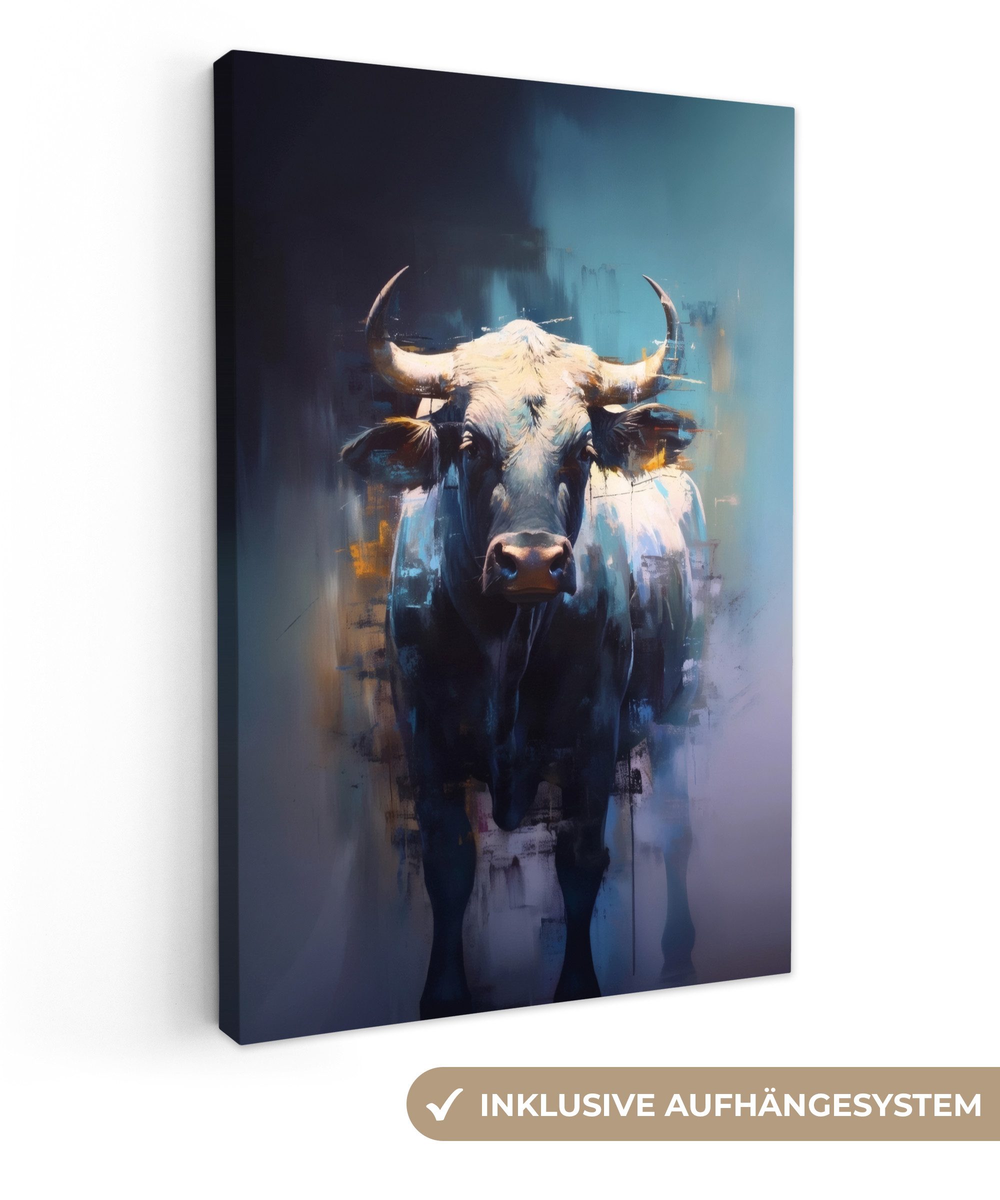 OneMillionCanvasses® Leinwandbild Taurus - Schwarz - Abstrakt - Hörner, Fot günstig online kaufen