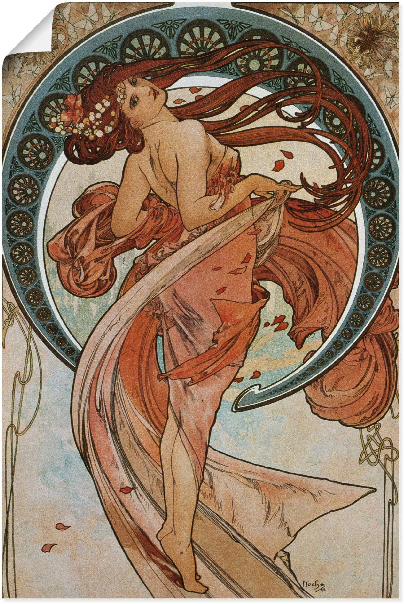 Artland Wandbild Vier Künste: Der Tanz. 1898., Frau (1 St), als Alubild, Leinwandbild, Wandaufkleber oder Poster in versch. Größen