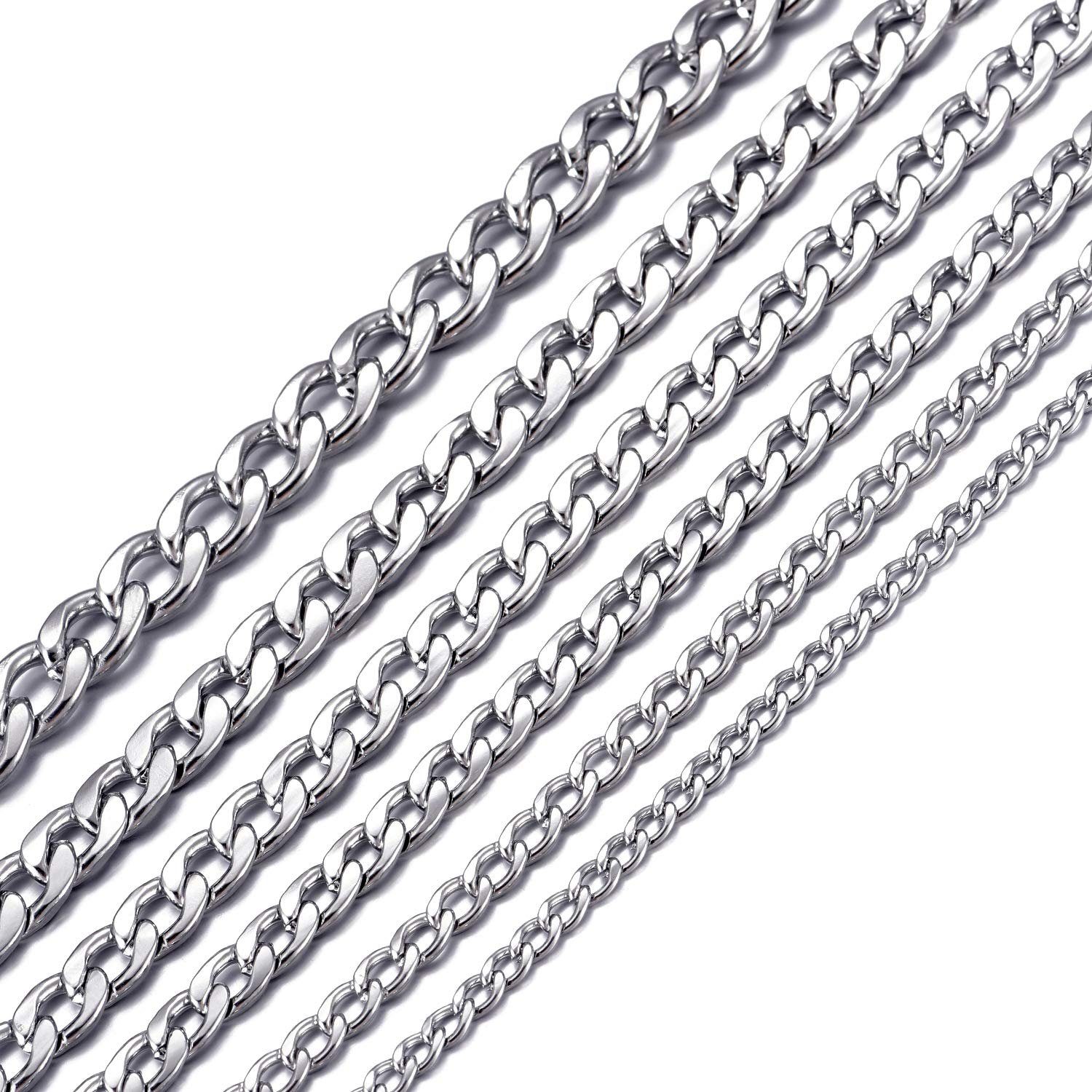 DonDon Kette mit Anhänger Edelstahlkette Halskette silber, Panzerkette aus günstig online kaufen