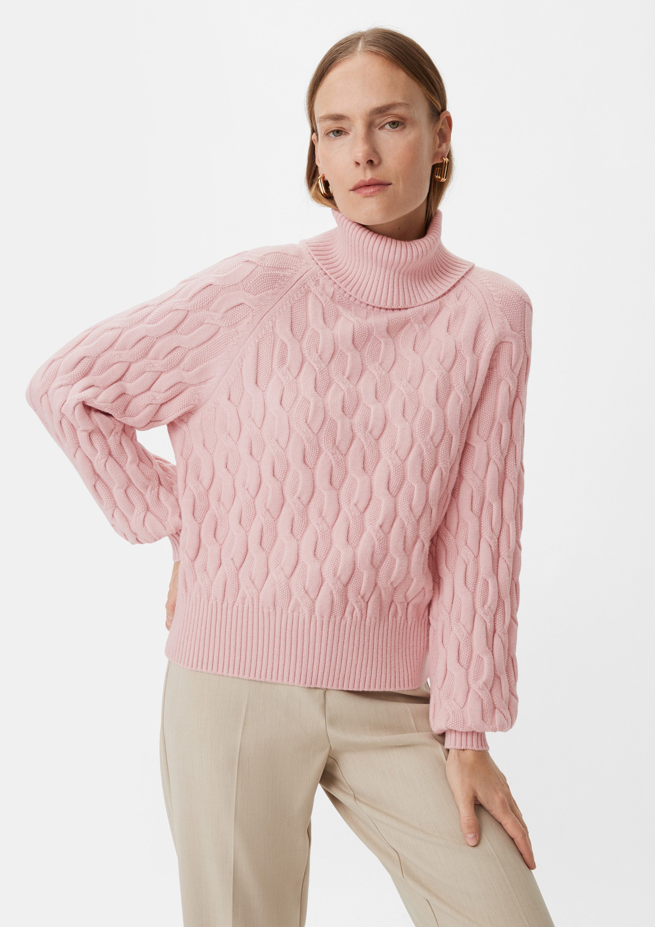 comma Longpullover Strickpullover Pullover mit Strickmuster