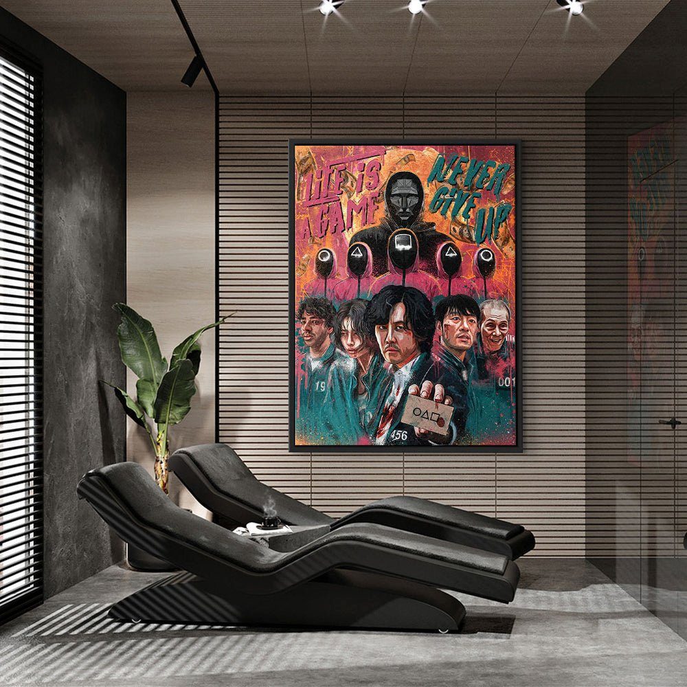 pure DOTCOMCANVAS® für von Leinwandbild, Wandbild Modernes Lebensenergie Rahmen schwarzer